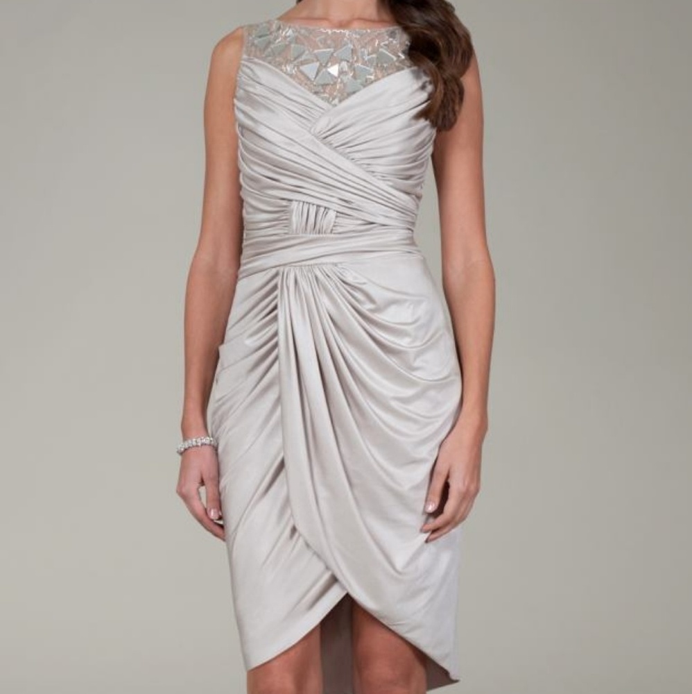 Tadashi Shoji Triangle Stone Embellished Dress - S